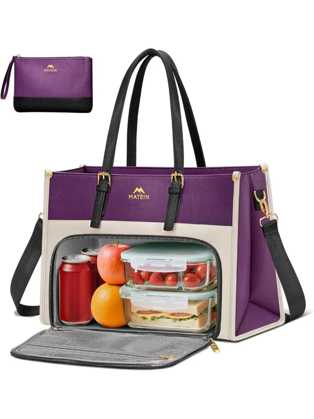 Stylish Insulated Lunch Tote & Laptop Briefcase, 15.6